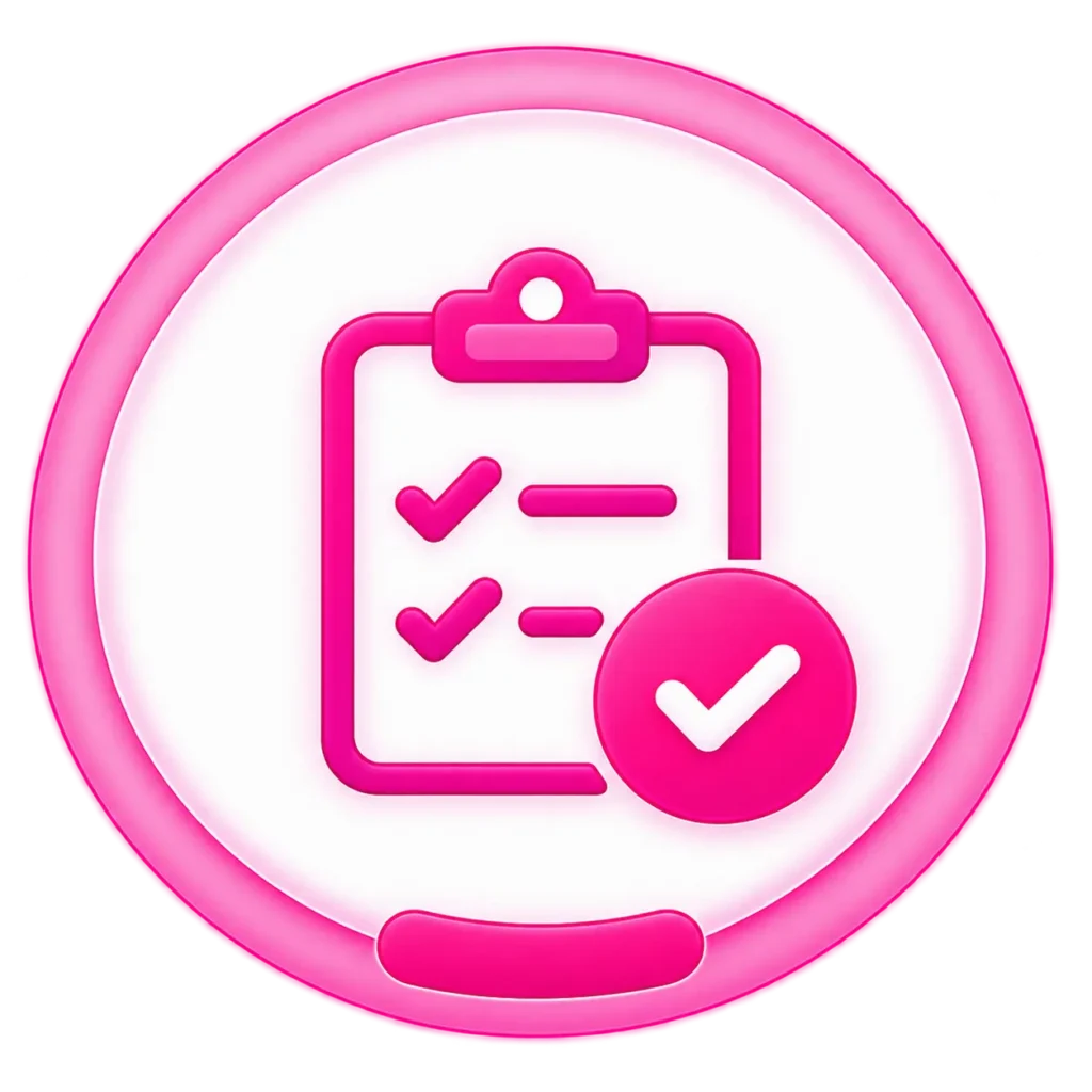 Health assessment checklist and approval icon