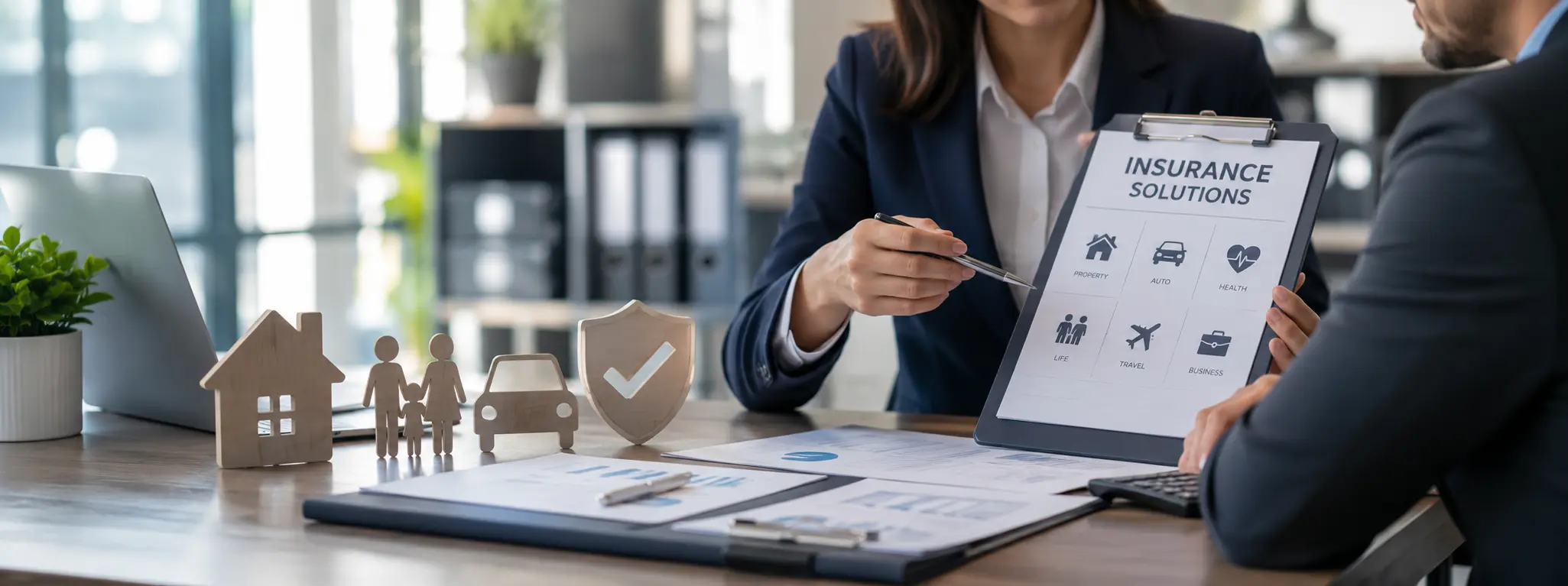 Insurance solutions for property, auto, health, life, travel and business