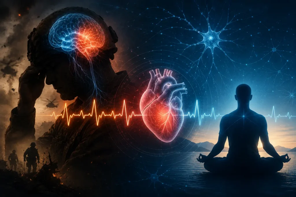 Heart and brain health visualization with stress and recovery monitoring