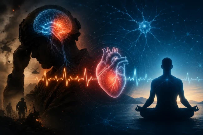 Heart and brain health visualization with stress and recovery monitoring
