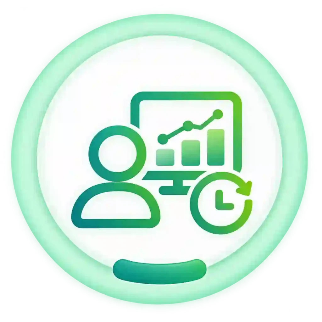 Employee health monitoring and performance analytics icon